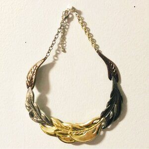 Vintage Multi-Toned Feather Necklace